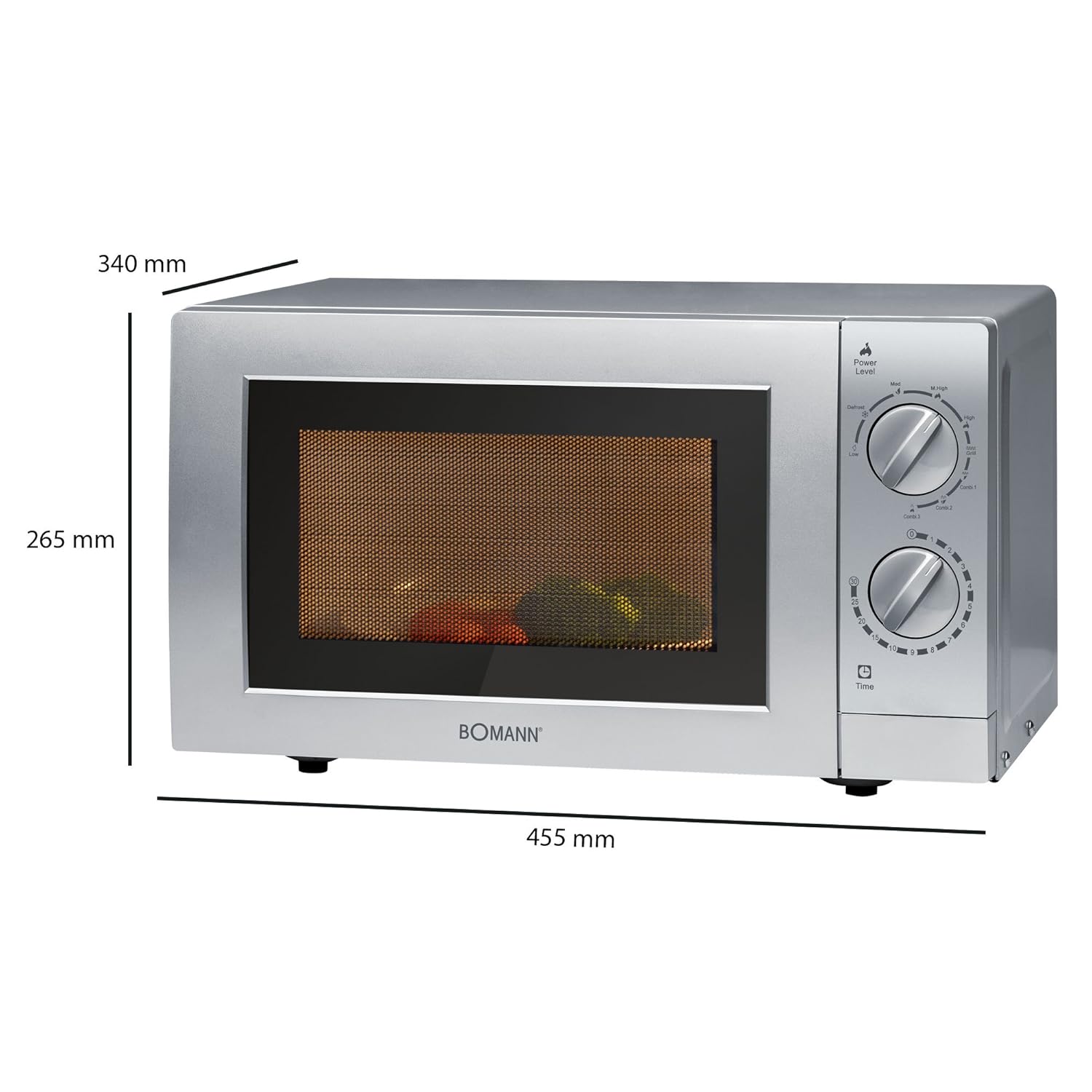 Bomann MWG 2289 CB - Microondas (1200W, 230V, 50 Hz) Plata: Amazon ...