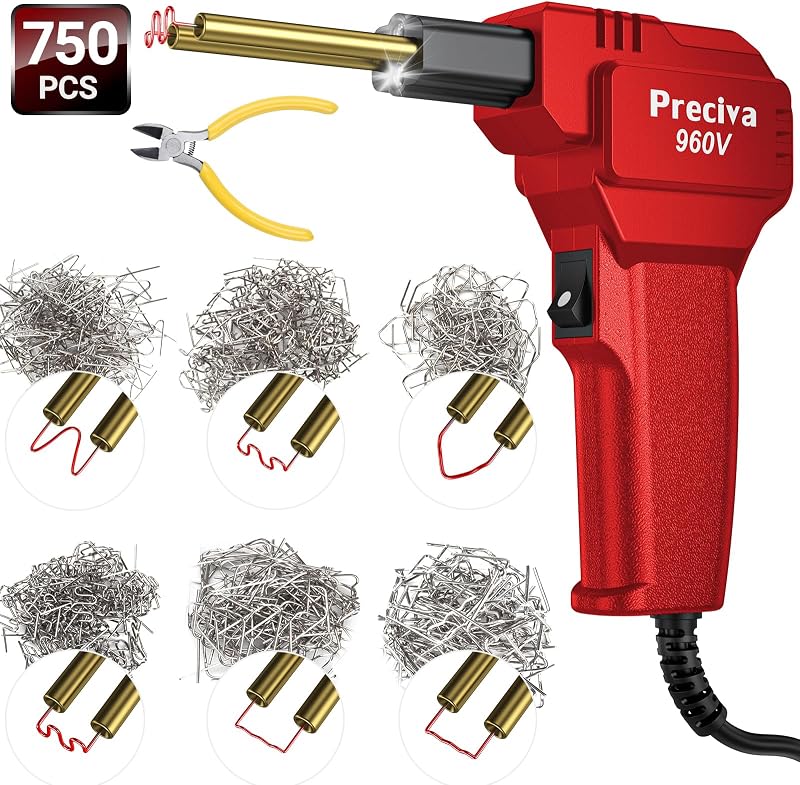 Preciva Plastic Welding Kit 50W 3s Instant Heating 4 Shapes 750pcs Red
