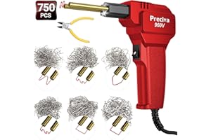 Preciva 960-V Plastic Welder Kit, Plastic Repair Kit with 750PCS Staples,LED Light and Pliers Hot Stapler Kit for Car Bumper 