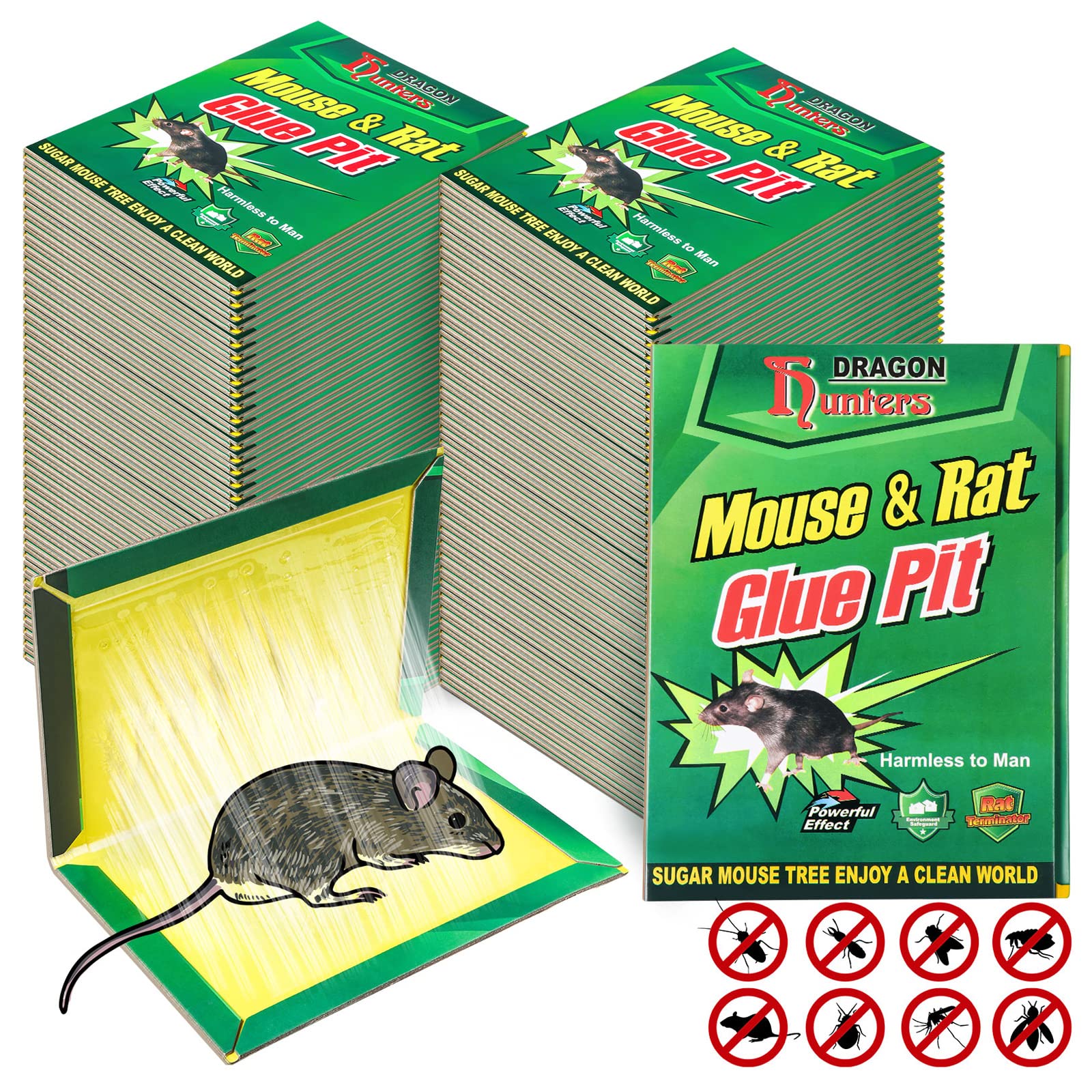 Photo 1 of 48 Pack Mouse Glue Traps Large Size Mouse Traps Sticky Pad with Enhanced Stickiness Pest Rat Sticky Traps Board for Rodent Cockroach and Other Insects House Indoor Outdoor