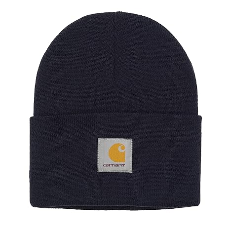 Carhartt WIP Damen und Herren Acrylic Watch Hat Winter Strickmütze Unisex Beanie Mütze Blau 6437