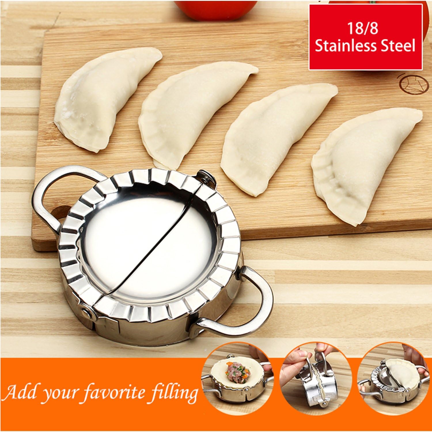 Best Utensils Stainless Steel Ravioli Mould Pierogi Dumpling Maker Wrapper Pastry Dough Cutter Kitchen Accessories (S-7.6CM) - Image 5
