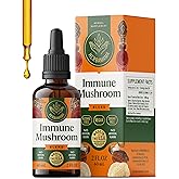 HERBAMAMA Super Immune Mushroom Supplement - Vegan 8-Mushroom Complex Blend with Reishi, Lion's Mane, Cordyceps & Chaga Extract - Non-GMO, Alcohol-Free, Sugar-Free Immunity Drops, 28-Day Supply