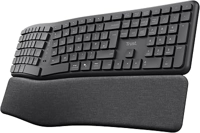 Trust Arvia Silent Wireless Ergonomic Keyboard UK QWERTY Bluetooth 2.4GHz
