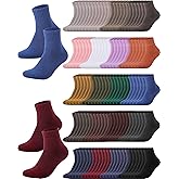 Suhine 60 Pairs Winter Thermal Socks Bulk Boot Socks Men Women Crew Thick Knit Vintage Warm Crew Thermal for Christmas Gifts