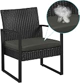Yaheetech 3-Piece Rattan Garden Furniture Set with Cushions, Black/Gray view 8