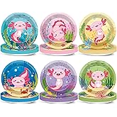 60Pcs Pink Axolotl Birthday Party Decorations Pink Axolotl Plates Cartoon Reptile Animals 7Inch Dessert Paper Plates Tableware Dinnerware for Kids Boys Girls Birthday Baby Shower Party Supplies