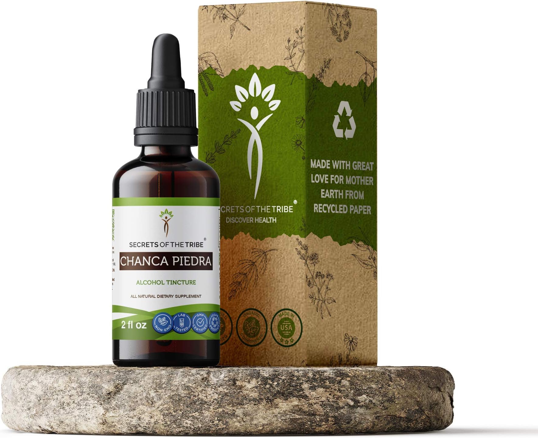 Chanca Piedra Tincture Alcohol Extract, Organic Chanca Piedra (Phyllanthus niruri) Dried Herb (2 FL OZ)
