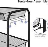 4-Tier Rolling Cart On Wheels Metal Kitchen Bathroom Storage view 5