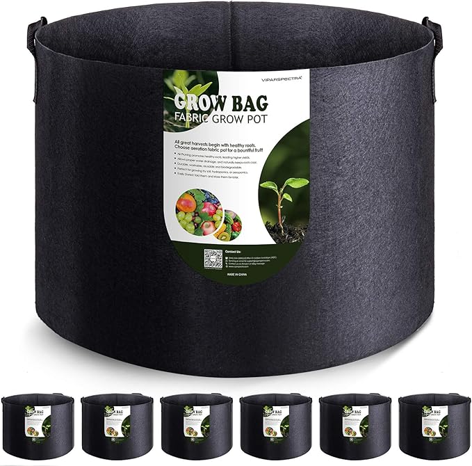 VIPARSPECTRA 6Pack 15 Gallon Grow Bags Thickened