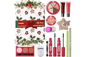 UCANBE Makeup Advent 2025, 12 Days Christmas Countdown Calendar Surprise Gift Kit, Festival Holiday Xmas Cosmetic Starter Makeup Set with 12 Beauty Boxes for Teens Girls Women