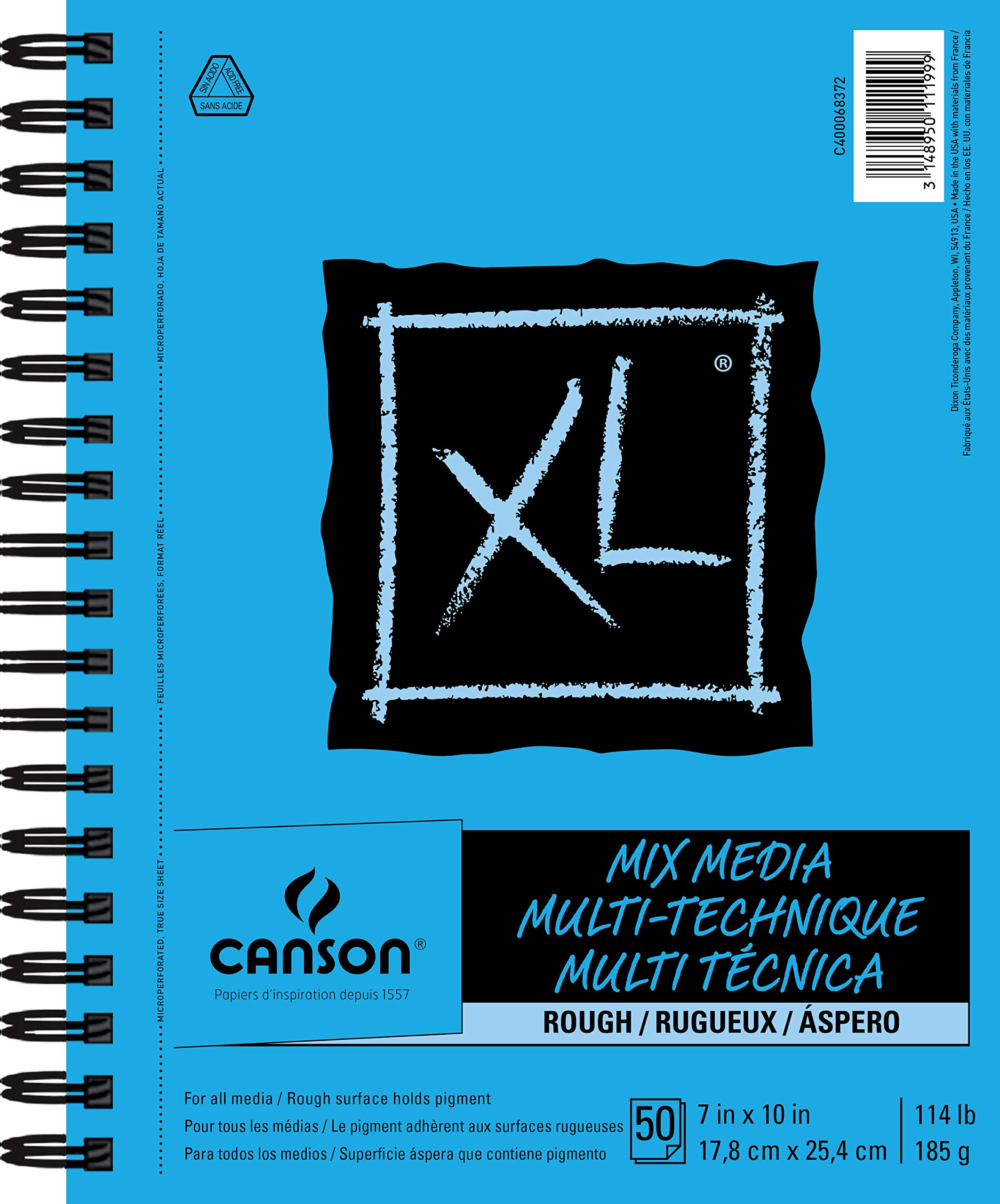 Canson XL Series Rough Mix Media, Blue/Black, 7" x 10"