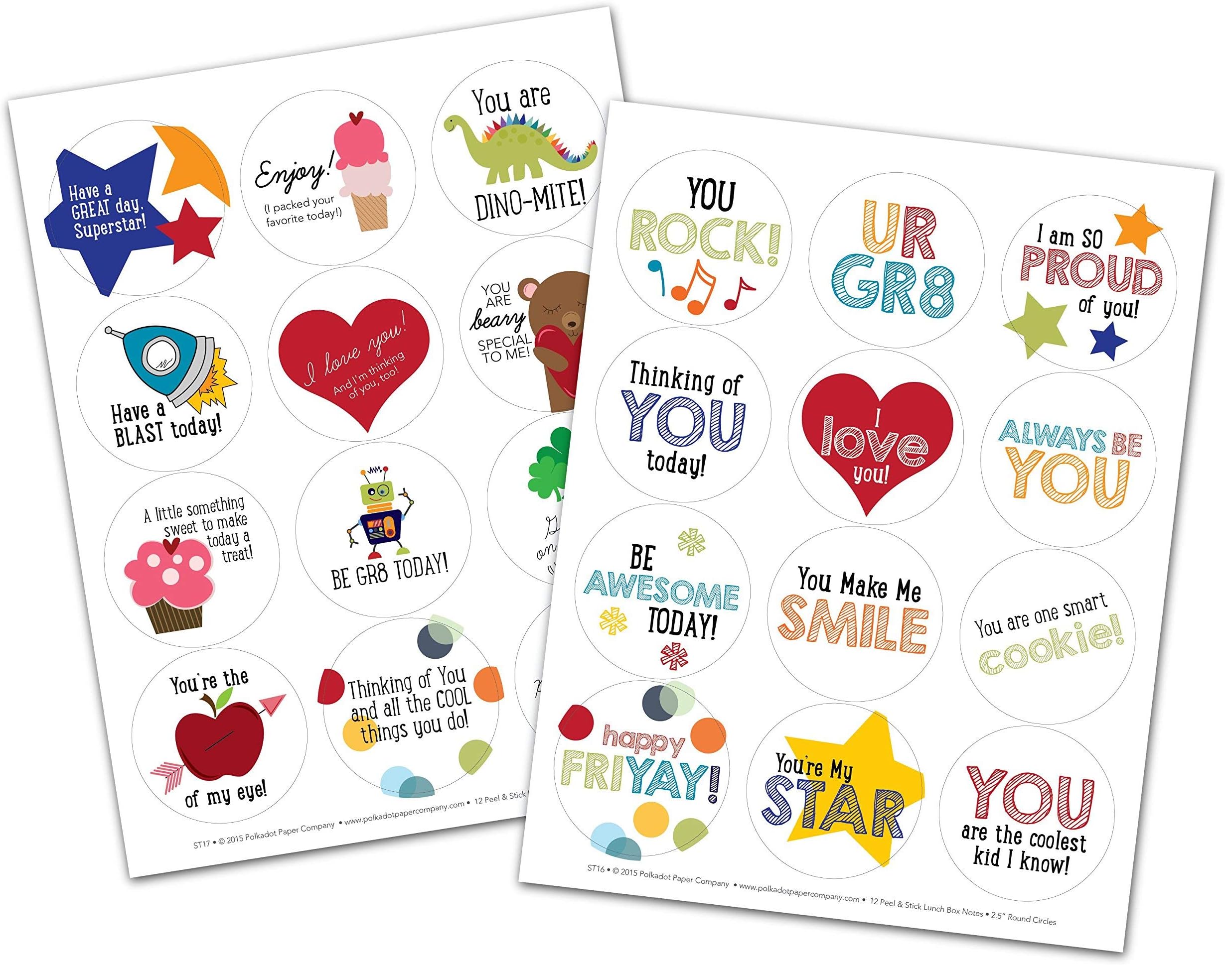 Lunchbox Sticker Notes - 2 pack - 24 Peel and Stick Labels