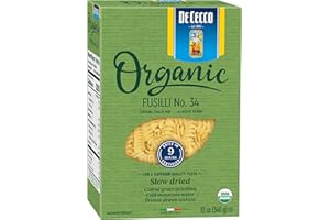 De Cecco Pasta, Organic Fusilli No.34, 12 Ounce (Pack of 12) - Made in Italy, High in Protein & Iron, Bronze die