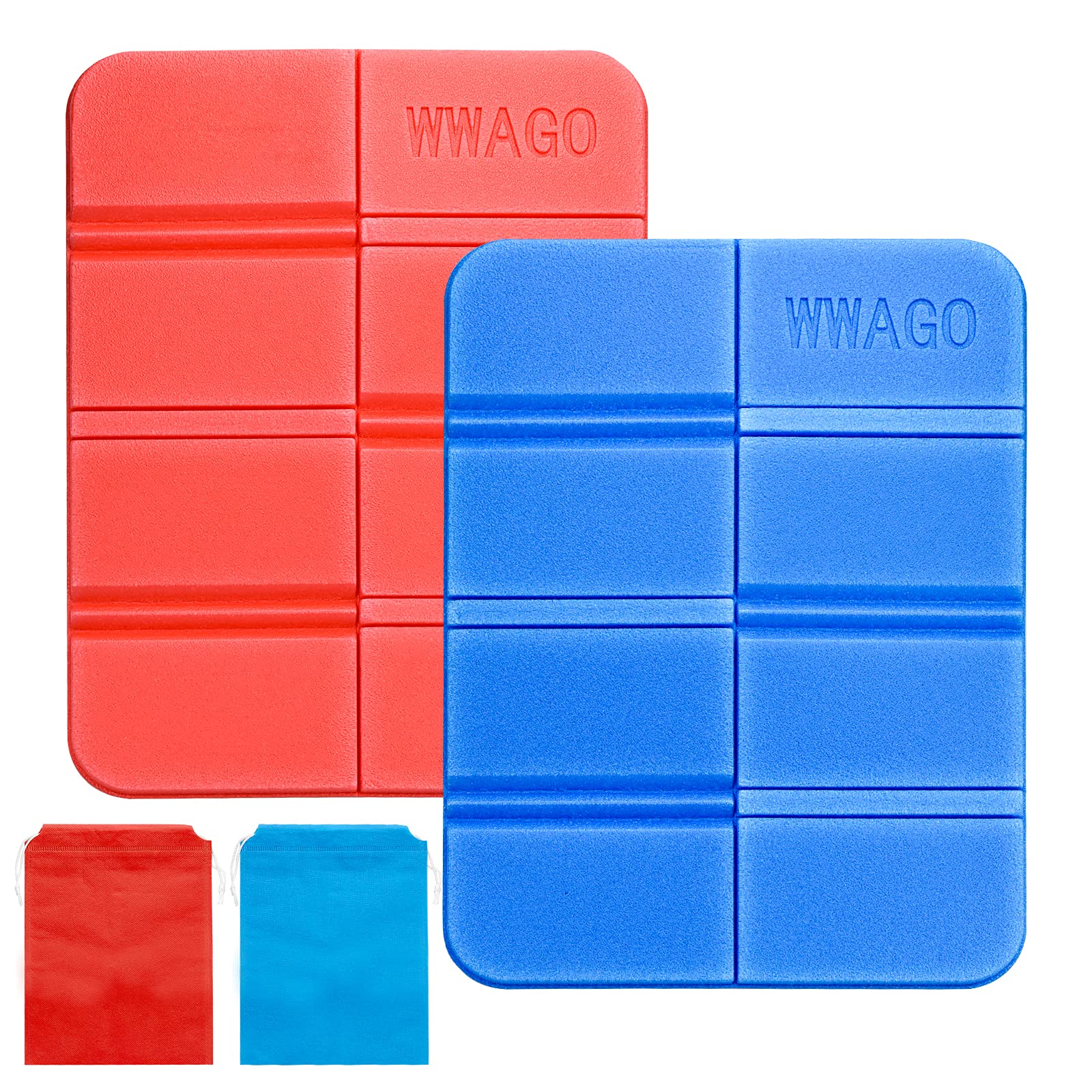 BOFUS 2 Pcs Outdoor Folding Seat Pads,Folding Foam Sit Mat Thermally Insulated Folding Seat Pad Moisture-Proof Folding Seat Mat XPE Portable Waterproof Mat for Outdoor Camping Park Hiking Playground