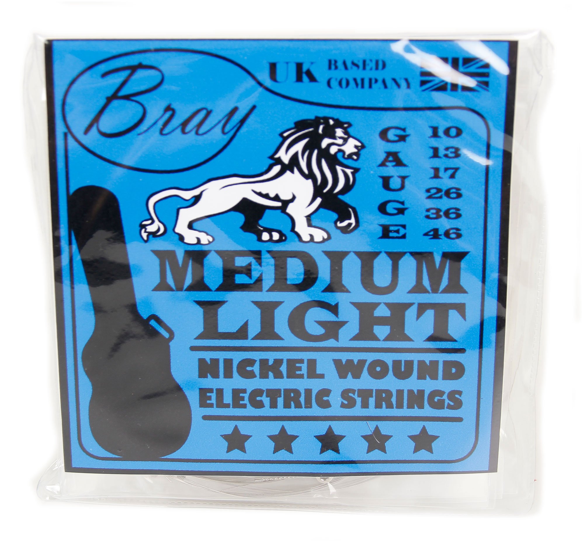 Bray Medium Light Nickel Wound Electric Guitar Strings (10-46) Perfect For Fender, Gibson, Ibanez, Yamaha & Squier Electric Guitars