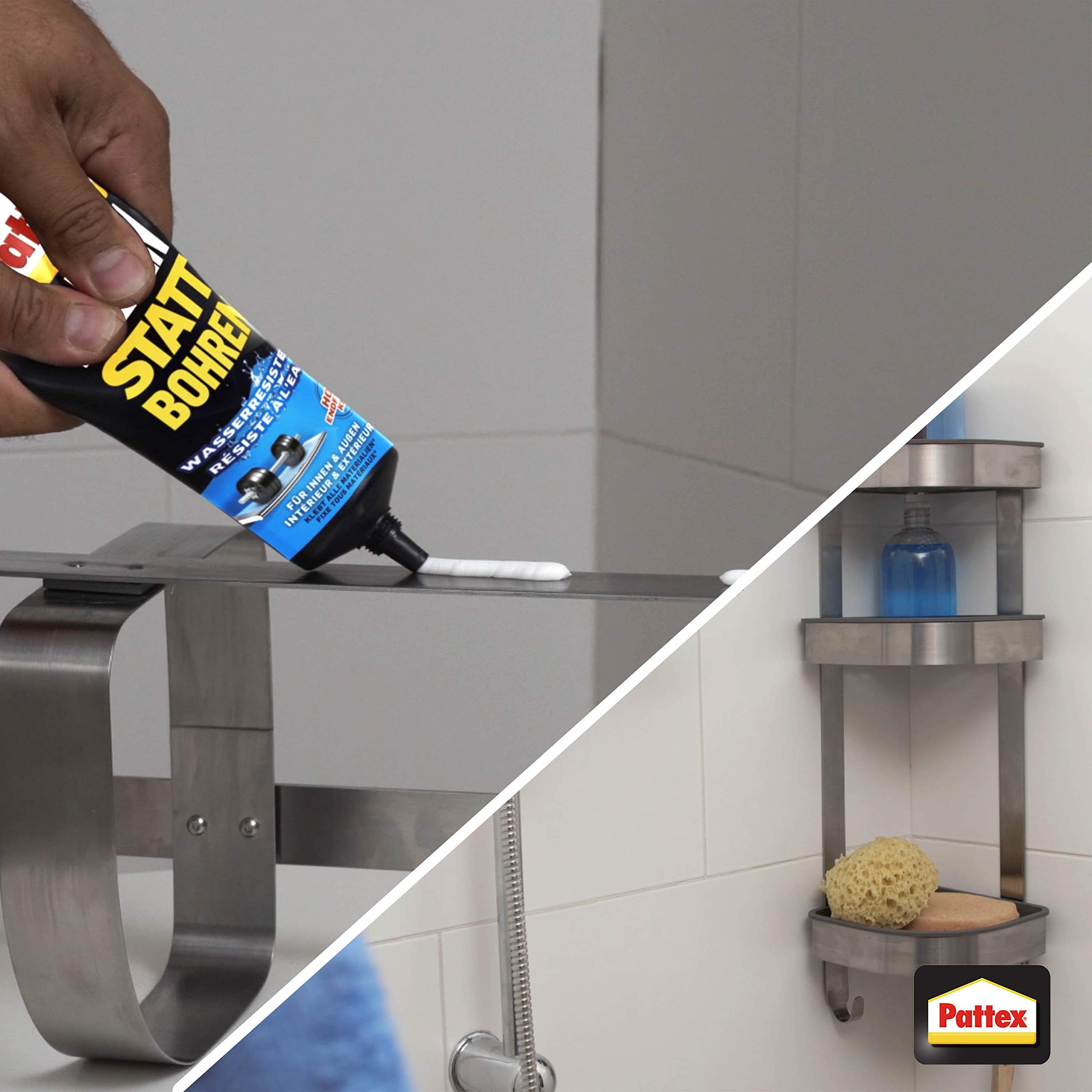 Pattex Montagekleber Kleben statt Bohren Wasserresistent, Kraftkleber für innen & außen, universell einsetzbarer Baukleber, Kleber mit hoher Festigkeit, 1 x 340g 6