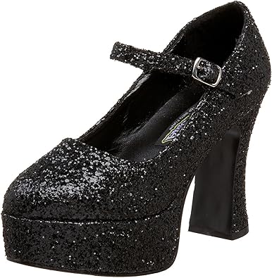 black glitter mary jane shoes