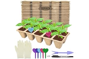 Stingmon 300 Pcs Peat Pots Seed Starter Pot, Peat Pot for Seedling Seed Starter Tray, Biodegradable Plant Trays Seedling Pots for Plants Planter Starter Pots