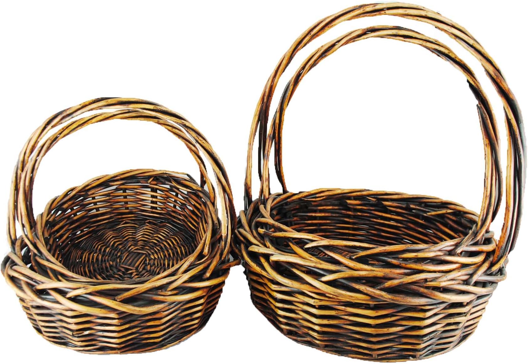 TOPOT 6SET set of 4 willow Nersery basket (dark brown) wholesale lot
