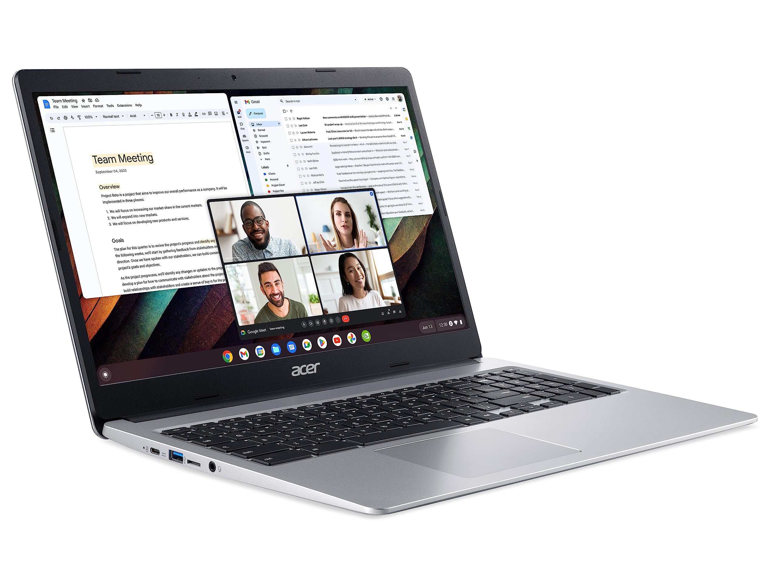 Acer Chromebook 315 CB315-3HT - (Intel Pentium N5000, 4GB, 64GB eMMC, 15.6 Inch Full HD Touchscreen Display, Google Chrome OS, Silver)