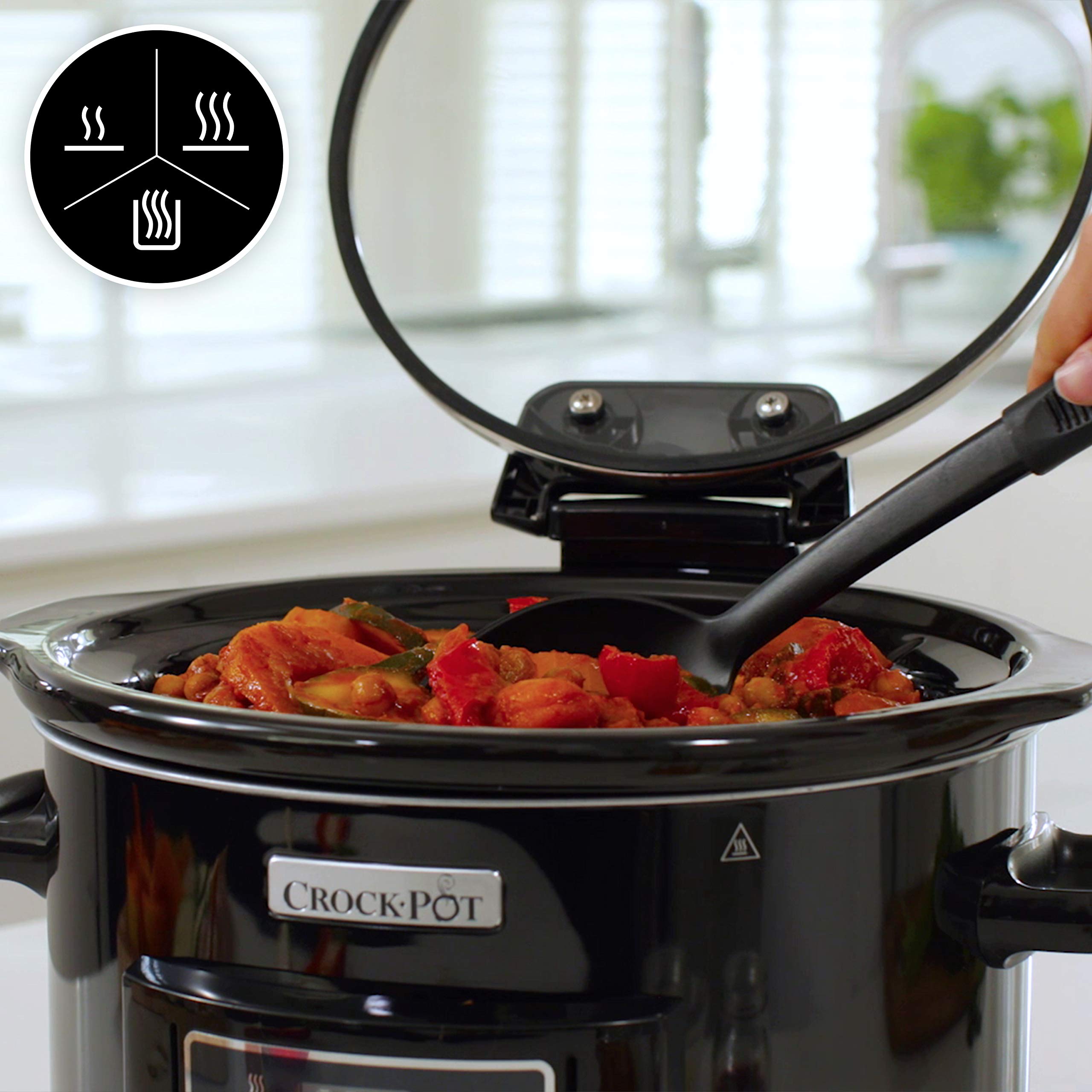 CrockPot Lift and Serve Digital Slow Cooker with Hinged Lid and