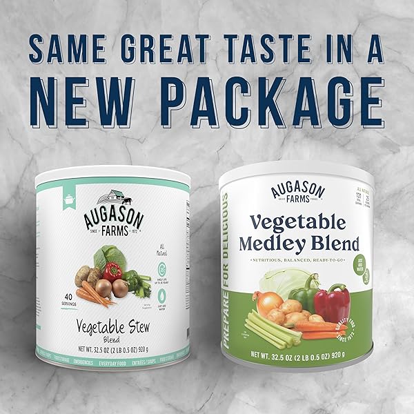 AUGASON FARMS VEGETABLE MEDLEY BLEND CAN – DEHYDRATED MIXED VEGGIES – GLUTEN FREE EMERGENCY FOOD SUPPLY WITH LONG SHELF LIFE FOR SURVIVAL, DISASTER PREP & EVERYDAY MEALS – 131 SERVINGS