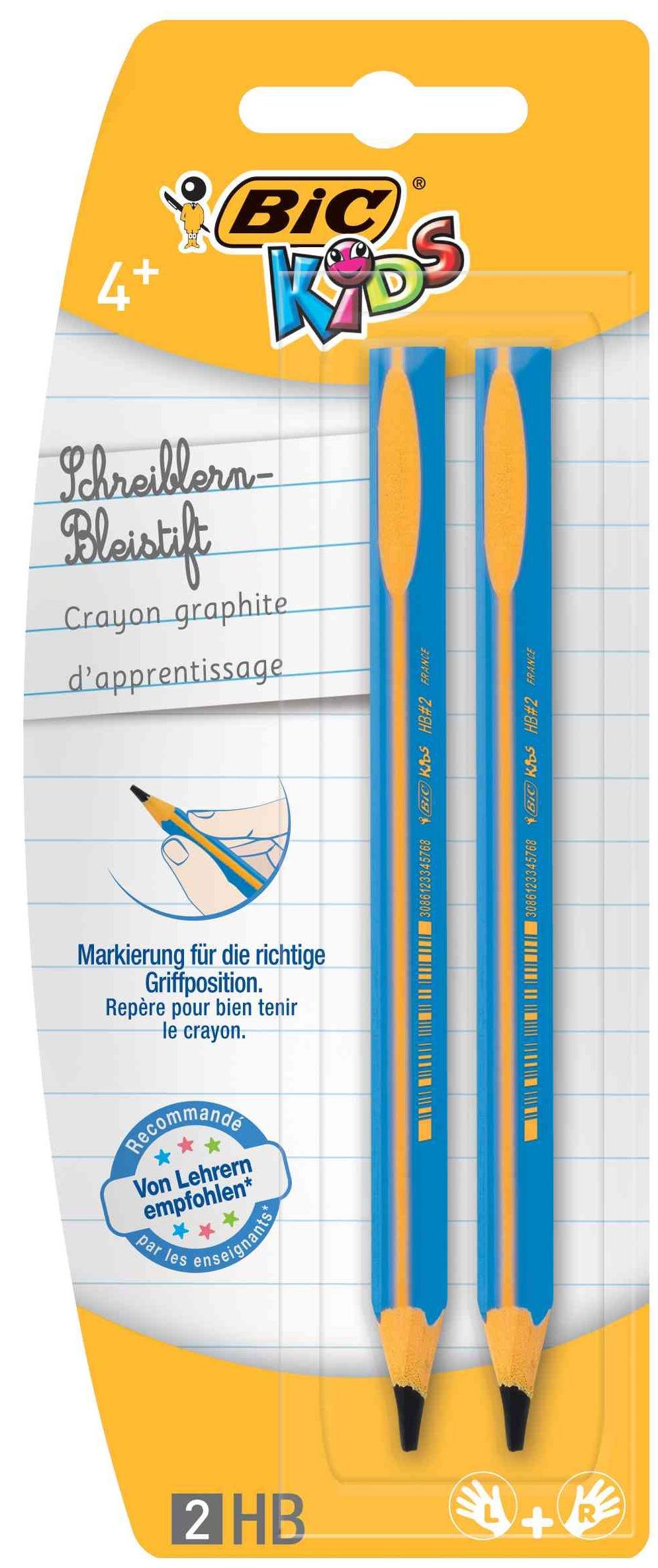 BIC Kids Triangle-Beginner's-Pencil Evolution, HB, Blister A 2 pcs, 2-Specialised Sorted
