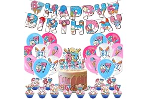 6 7 Happy Birthday Party Decorations Kit,6 7 Meme Six Seven Themed Birthday Party Supplies Includes Happy Birthday Banner,16 
