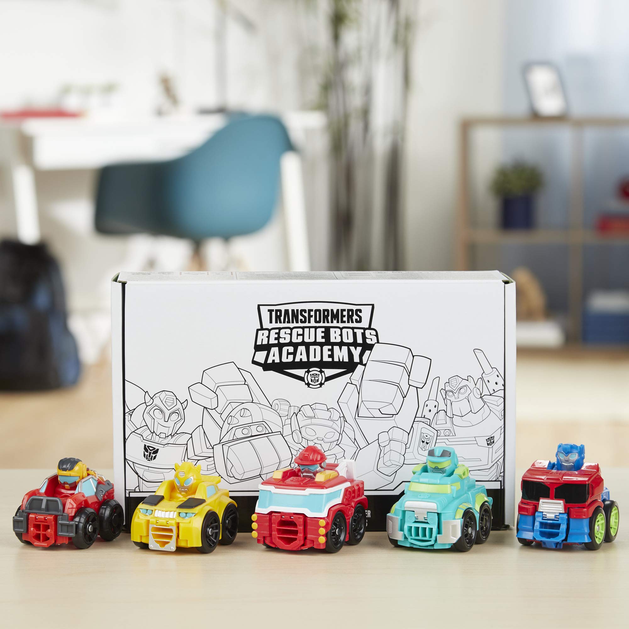 Transformers Playskool Heroes Rescue Bots Academy Mini Bot Racers Converting Robot Toy 5-Pack, 2-Inch Collectible Toy Cars (Amazon Exclusive)