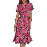 Tommy Hilfiger Womens Short Sleeve Pleated Hem Rope Belt Midi Dress