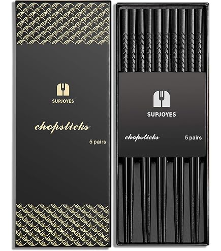 thumbnail image 2 of Locaupin 5 Pairs Reusable Chopsticks Dishwasher Safe,Fiberglass... 2 of 13