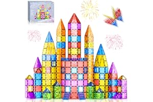 Colelulu 102PCS Diamond Magnetic Tiles Kids Toys, STEM Magnet Toys for Toddlers, Magnetic Building Blocks for Age 3-5 4-8 8-12, Preschool Learning Montessori Sensory Toys for 3+ Year Old Boys Girls