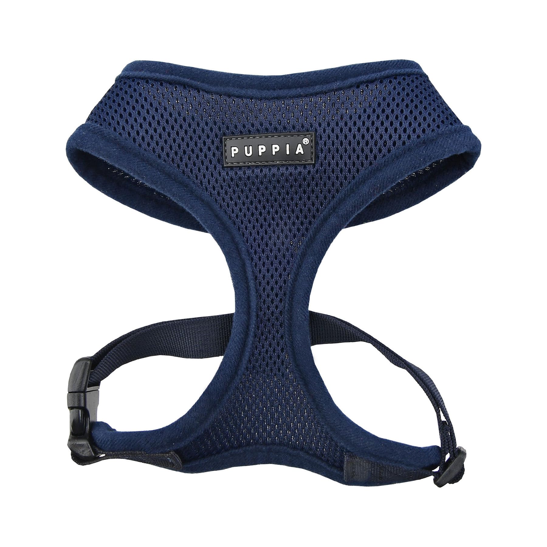 Puppia Dog Harness small dog and medium dog harness - Super soft and comfortable in many colours - Also usable as Puppy Harness - Anti Pull Dog Lead, Navy Blue, M
