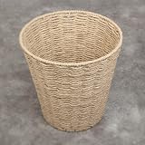 woodluv Round Waste Paper Basket Bin 25 cm Diameter Handwoven Paper Rope view 4