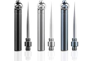 Phowedaer Portable Aerospace-Grade aluminum alloy Toothpicks Holder, 3 Pieces Stainless Steel Metal Toothpick stick Reusable 
