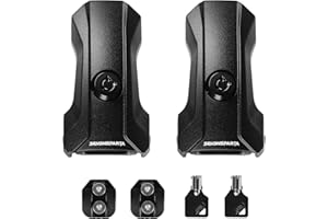 Seven Sparta Upgraded Locking Hood Latches for Jeep Wrangler JL/JLU 2018-2025 & Gladiator JT 2020-2025, with Keys & Anti-Theft Screws - Aluminum Locking Hood Catch, 1 Pair, Streamlined