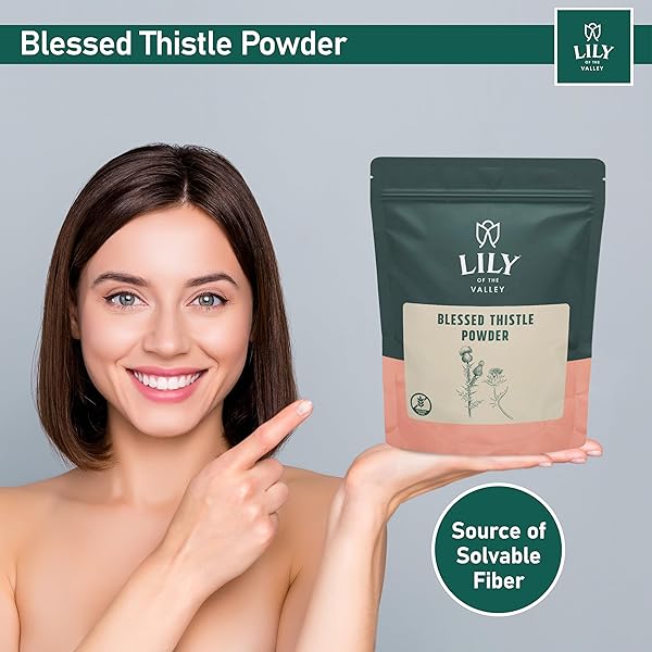 LILY OF THE VALLEY BLESSED THISTLE EXTRACT POWDER – IDEAL FOR SMOOTHIES & JUICES – MILK THISTLE TEA – RICH IN SILYMARIN AND ANTIOXIDANTS – VEGAN & GLUTEN-FREE – PACKED IN RESEALABLE POUCH (16OZ, 453G)