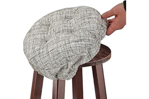 SINOSSO Modern Bar Stool Cushion Dia.14, Fashion Interweaving Design Anti-Skid Silicone Round Stool Seat Cushion Cover Padded (White, L,1)