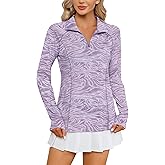 LOMON Women Long Sleeve Shirts Sun Protection 1/4 Zip Summer Quick Dry Hiking Shirts Quarter Zip Pullover for Women