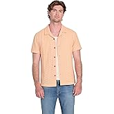 GUESS Mens Short Sleeve Wesley Crochet Resort Shirt
