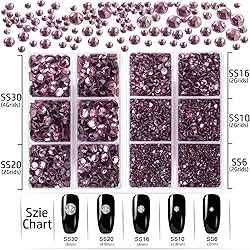 LPBeads 6400 Pieces Hotfix Rhinestones Lt Amethyst