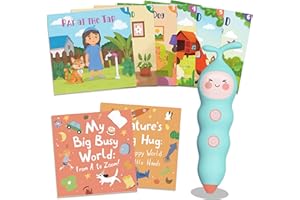 QuTZ Talking Pen Book Set, Learn to Read Sound Books, 8 Tap to Read Audio Books, 600+ Words & Fun Facts, 6 Phonics Story Telling Books, 700+ Interactive Games, Eletronic Educational Toy for Kids 3+