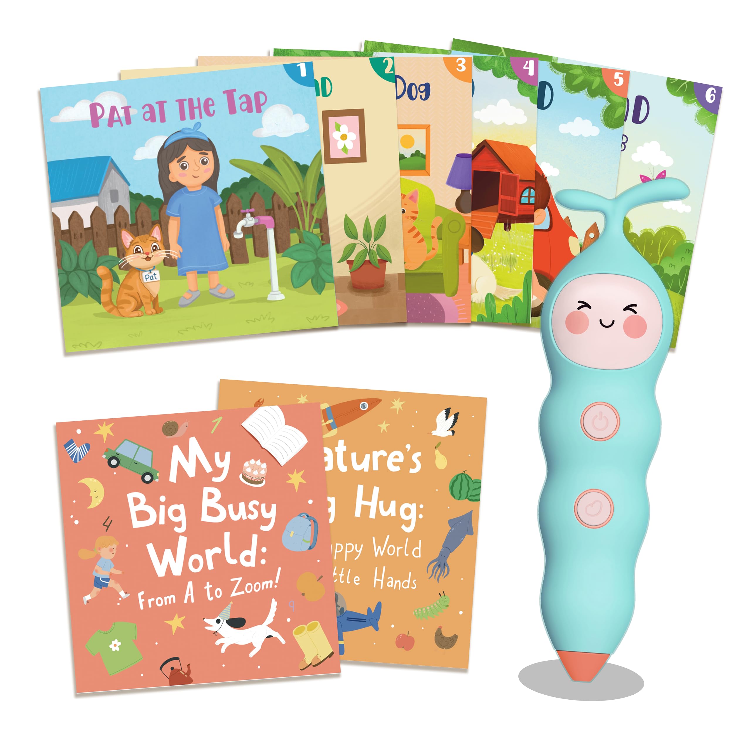 Photo 1 of QuTZ Talking Pen Book Set, Learn to Read Sound Books, Learning Toys with 8 Tap to Read Books, 600+ Words & Fun Facts, 6 Phonics Story Books, 700+ Games, Educational Toy for Kids 3+ (Cardboard Version)