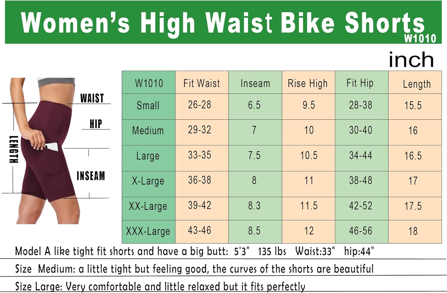 Cadmus Women's High Waist Spandex Yoga Shorts for Bike Running Two Side Pockets: Clothing