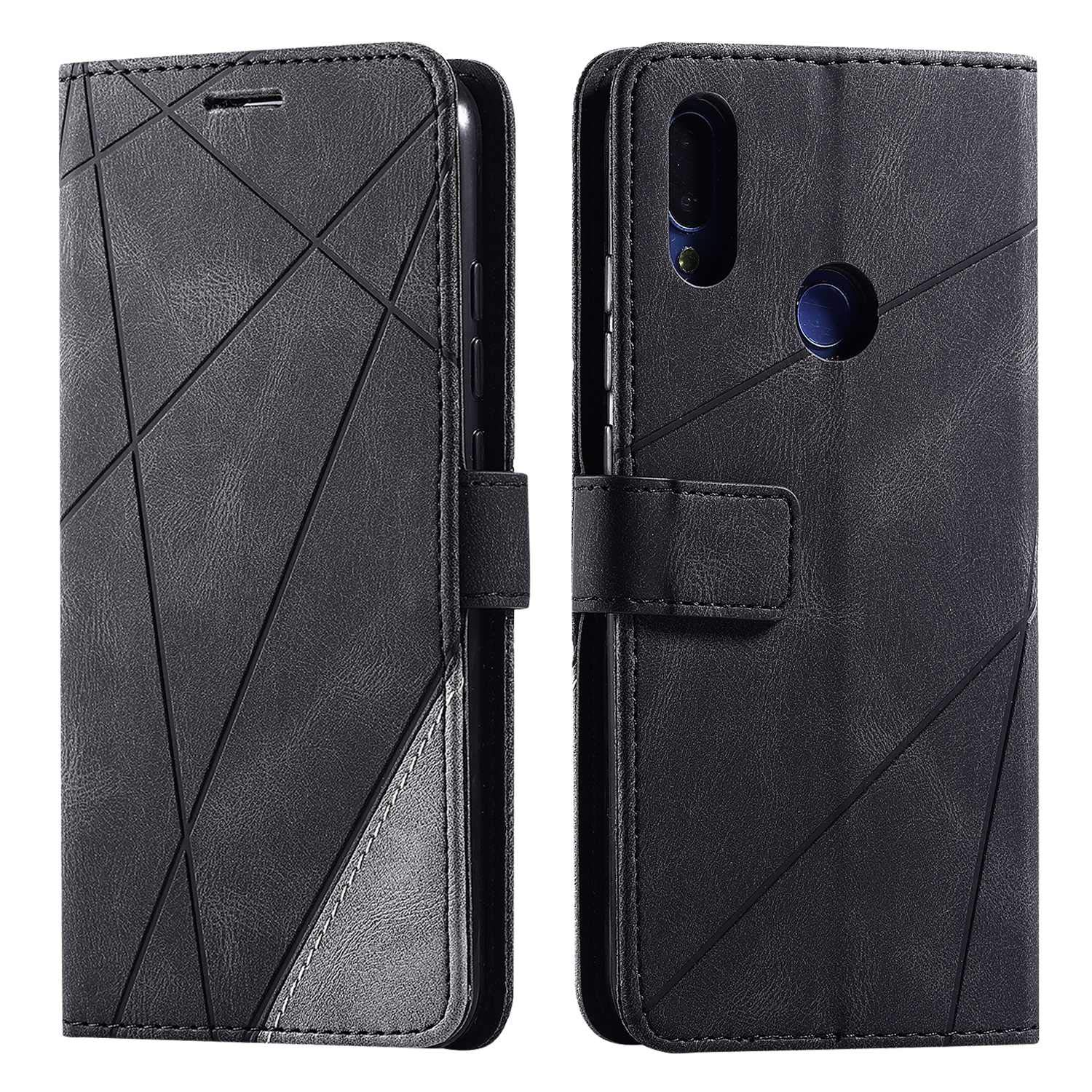SONWO Case for Xiaomi Redmi Note 7 Pro Case, Premium Leather Flip Wallet Case Magnetic Closure Card Slots Kickstand Phone Case for Xiaomi Redmi Note 7 Pro, Black