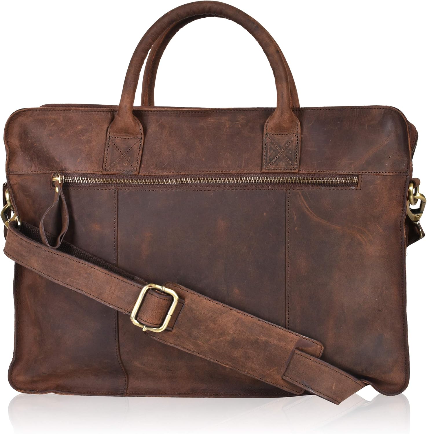 Leather Messenger Bag for Men & Women - Offie briefcase Laptop Satchel Bags