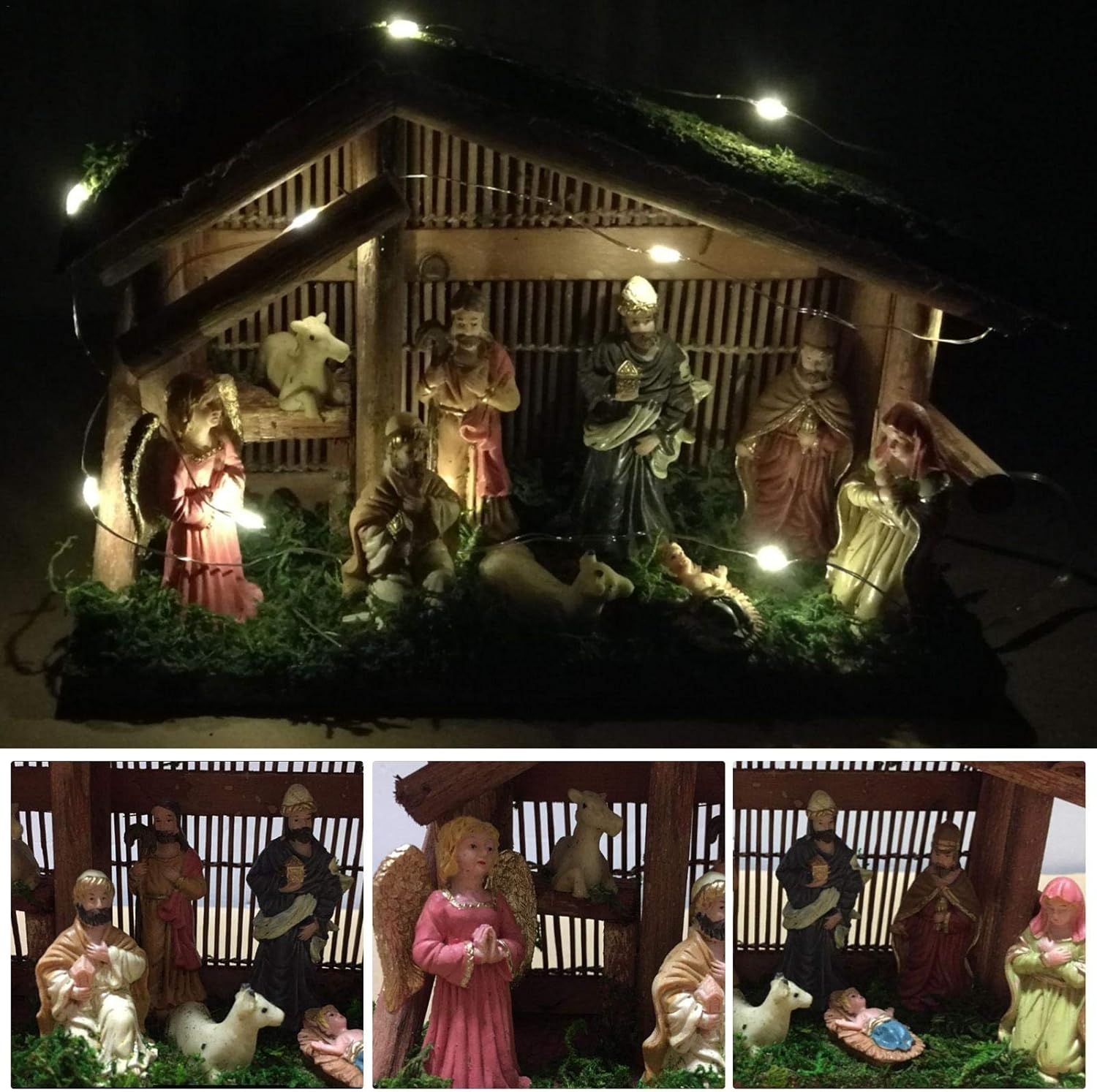 Download Nativity Scene Wooden Nativity Scene Set Illuminated Christmas Nativity Scene Ornament For Room Decoration Home Kitchen Nativity Springcanyonwsd Com