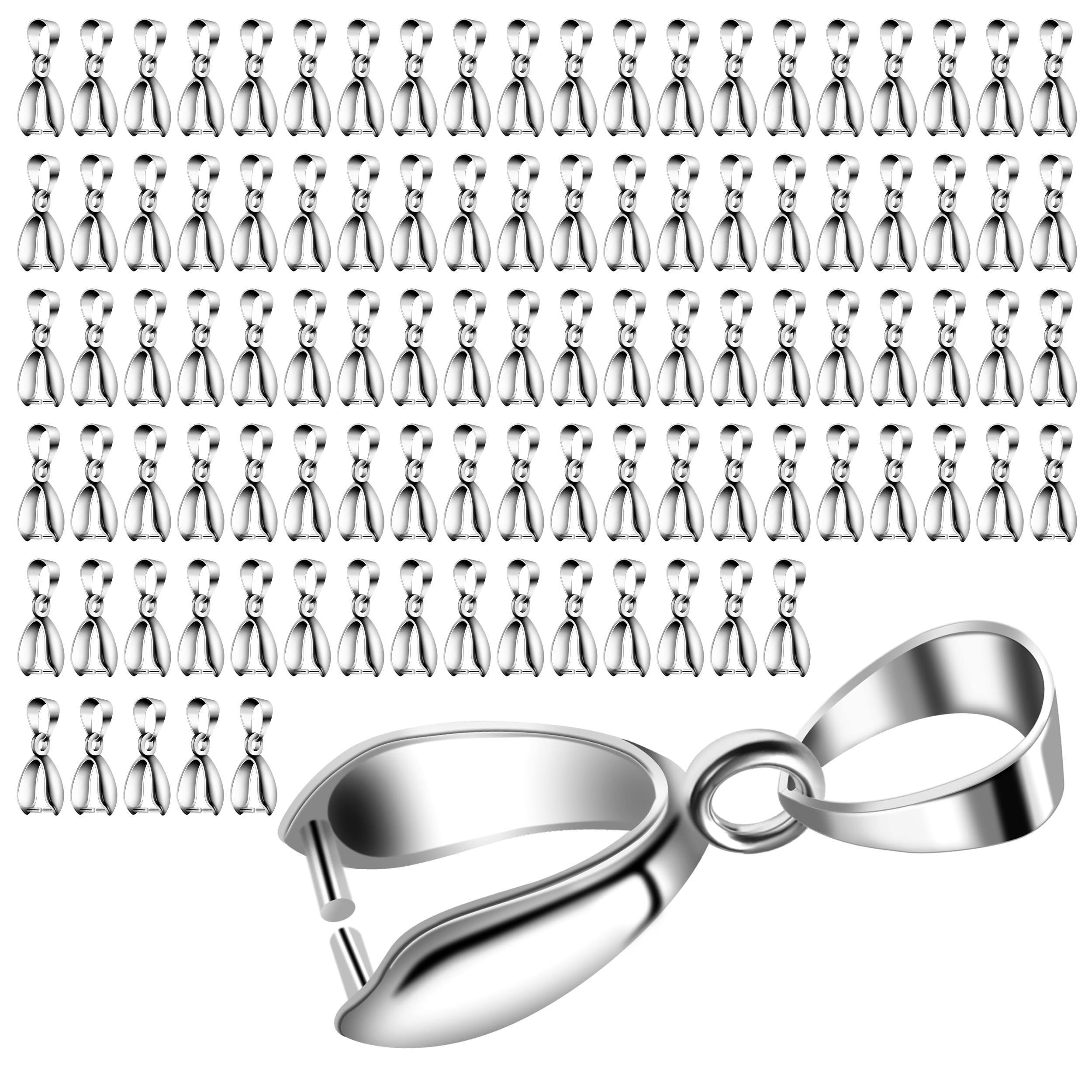 Pinch Clip Bails Clasps Brass Pendant Clasps Handmade Dangle Bead Pendant Connector for Jewelry DIY Making 100pcs 14mm