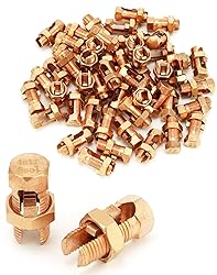 QWORK Grounding Split Bolt, 50 Pieces 4 Gauge 8